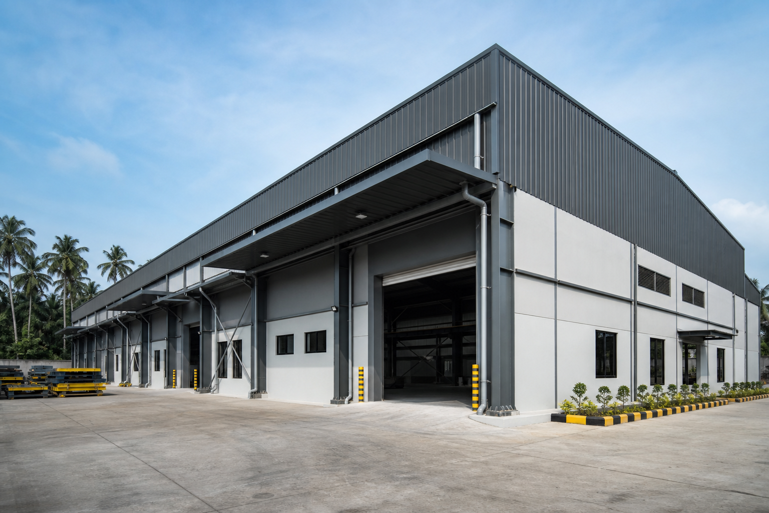 Industrial building construction and factory stability certification